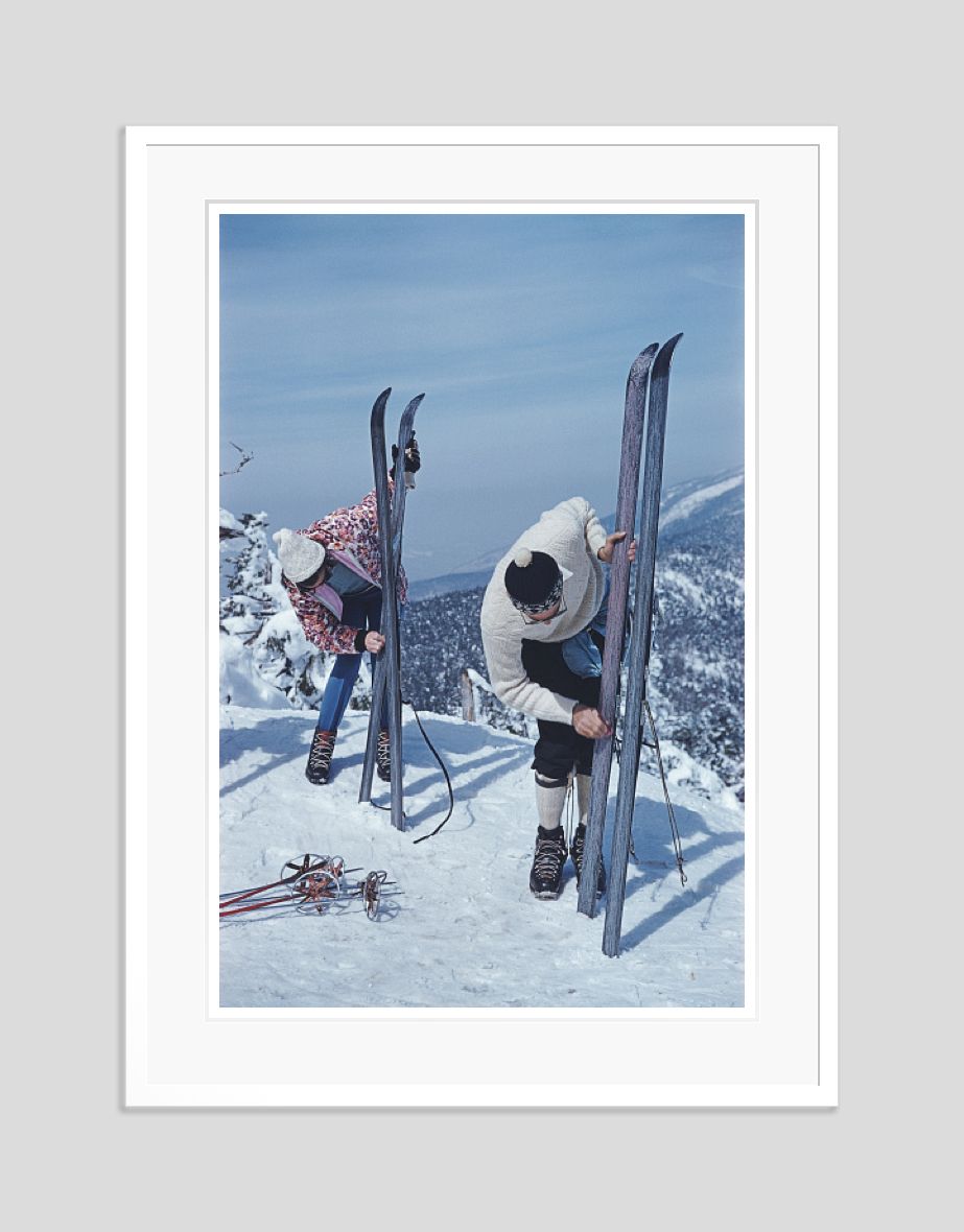 'On The Slopes Of Sugarbush' Slim Aarons Framed In White