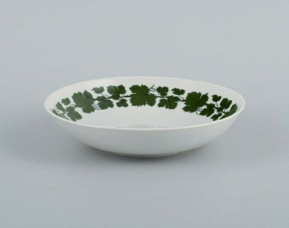 Meissen. Green Ivy Vine. Four Parts: Egg Cup, Cup, Saucer And Cream Jug photo vinterior