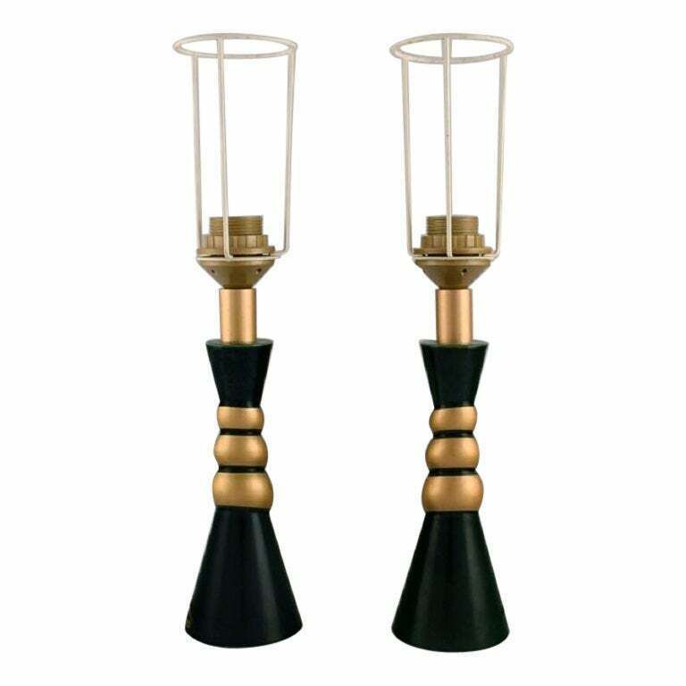 Le Dauphin, France, Two Table Lamps In Glazed Stoneware, 1960s/70s photo vinterior