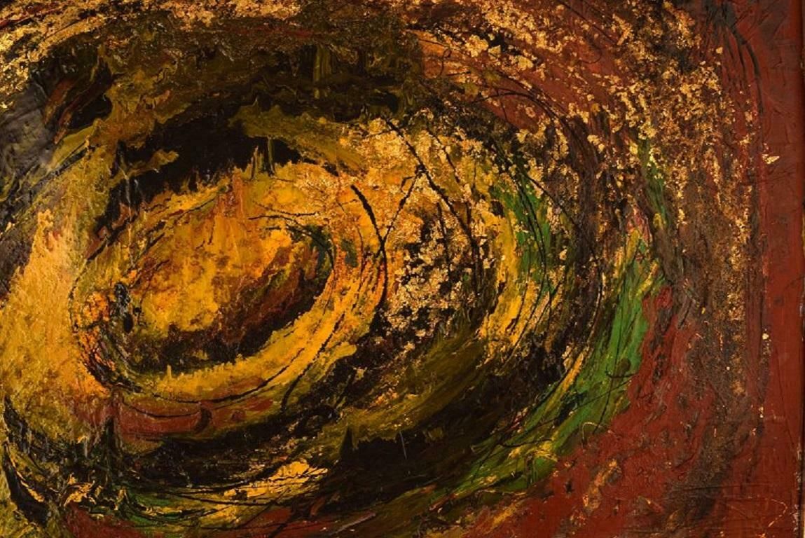 Unknown French Artist Oil On Canvas Abstract Composition Mid 20th Century photo 598.0