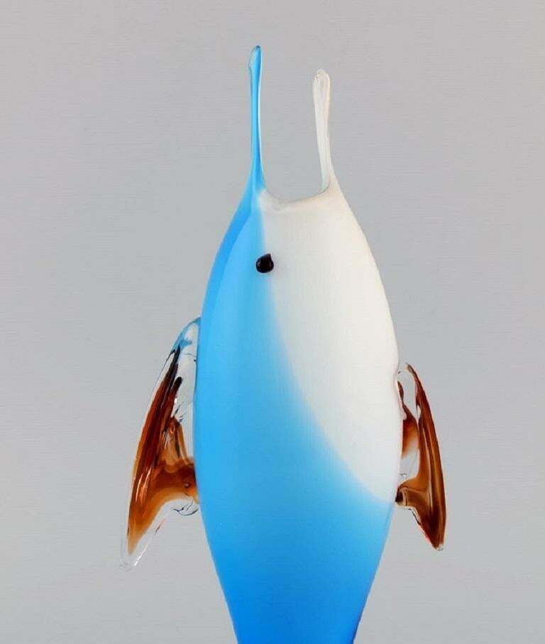 Murano Vase / Sculpture In Mouth Blown Art Glass, Fish, Italian Design, 1960s photo furniture