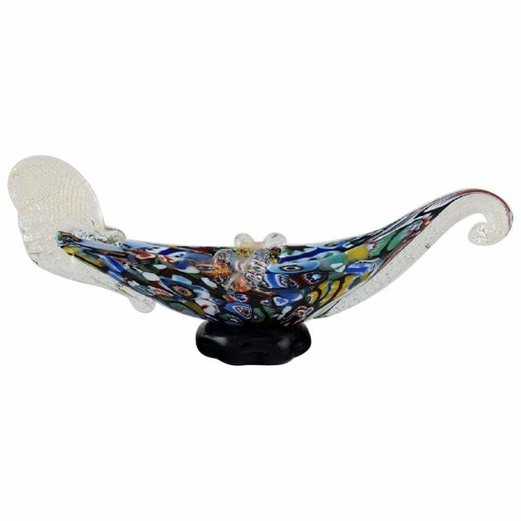 Murano Sculpture In Polychrome Mouth Blown Art Glass. Gondola, Italian Design photo 444.0