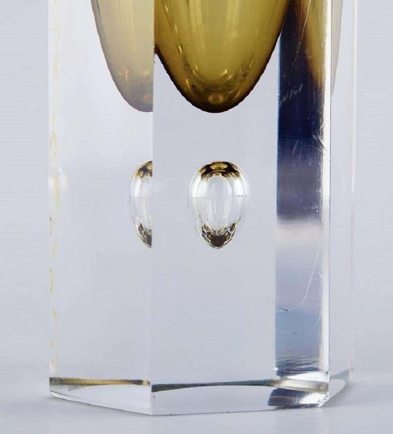 Murano, Slim Vase In Smoky Mouth Blown Art Glass, Italian Design, 1960s photo Home Decor