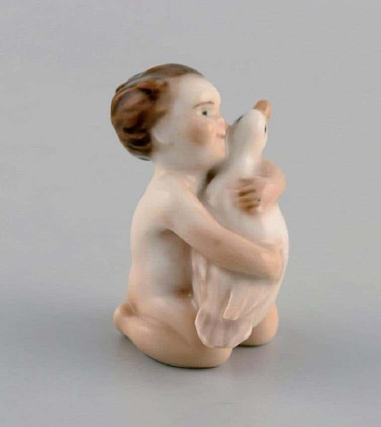 Rare Royal Copenhagen Porcelain Figure, Girl With Duck, Model Number 2332 photo furniture