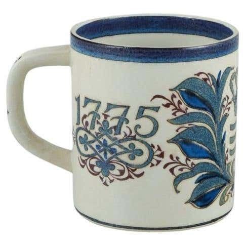 Nils Thorsson For Royal Copenhagen, Anniversary Mug In Earthenware, 1775 1975