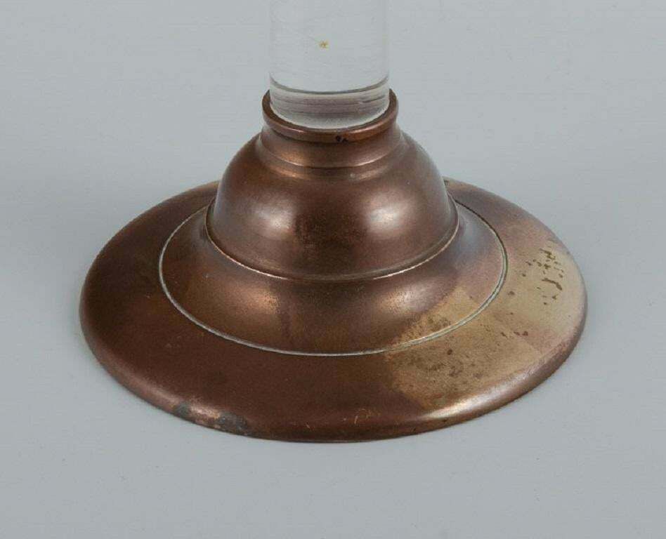 French Candle Holder In Brass And Clear Glass In A Modernist Design. photo furniture