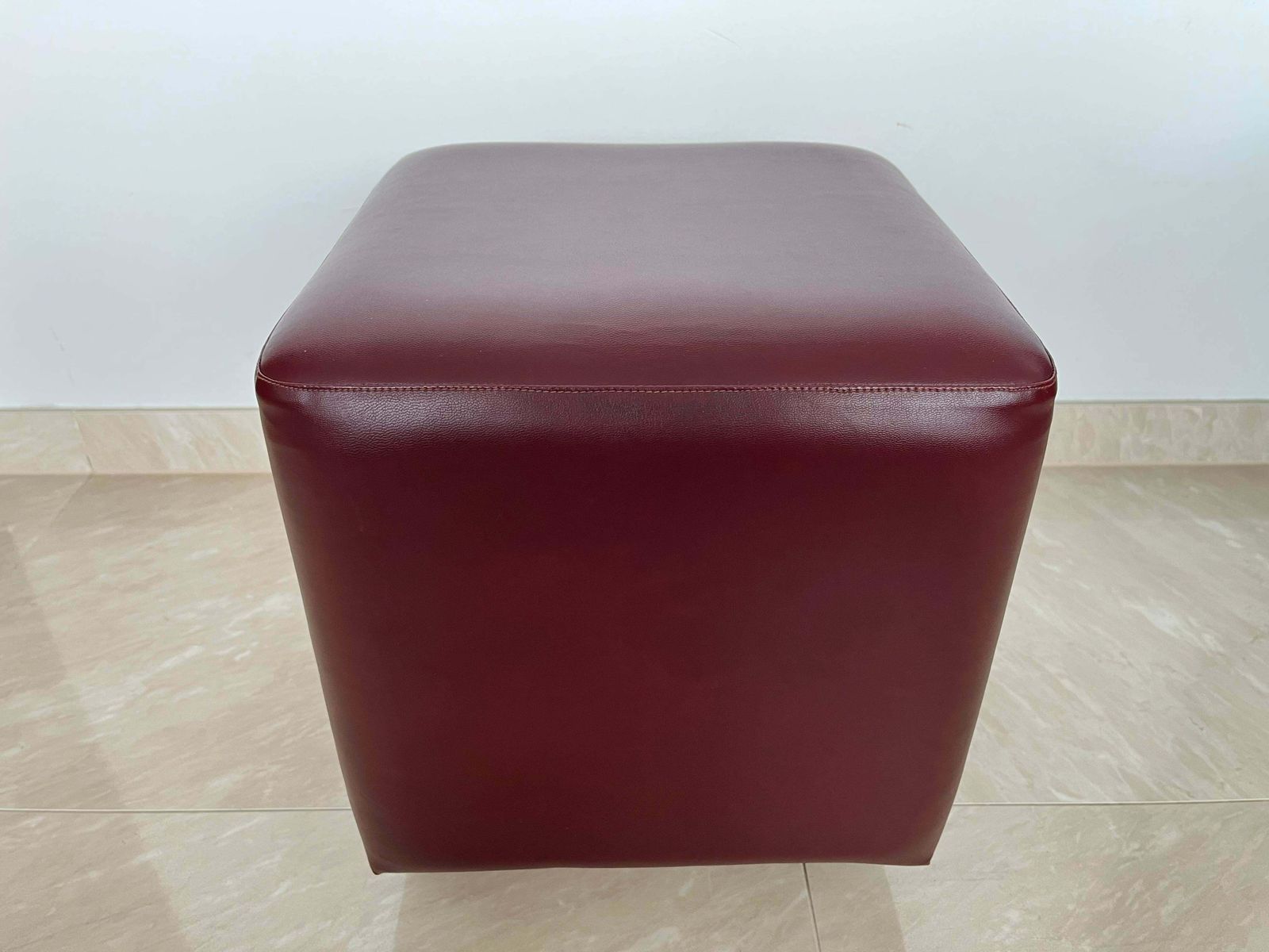 Pair Of Mid Century Design Wheel Stools Or Tabourets Artificial Leather 1970s photo Furniture