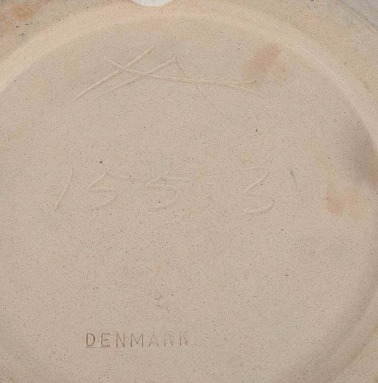 Kähler, Hak. Round Dish In Glazed Stoneware In Beautiful Light And Blue Shades. photo 307.0