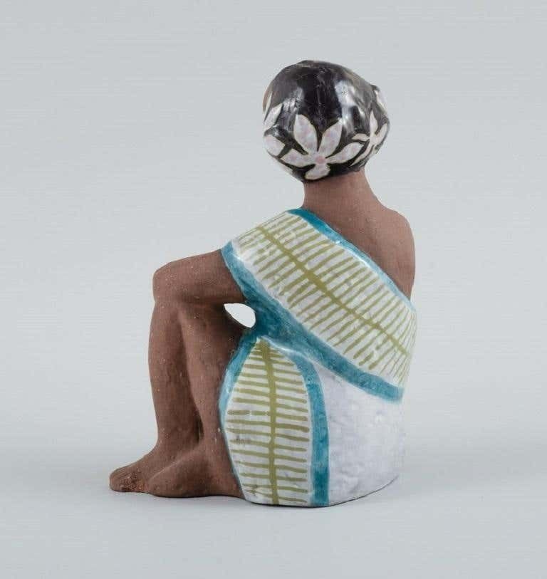 Mari Simmulson For Upsala Ekeby. Rare Ceramic Figure Of A Tahitian Woman. photo 649.0