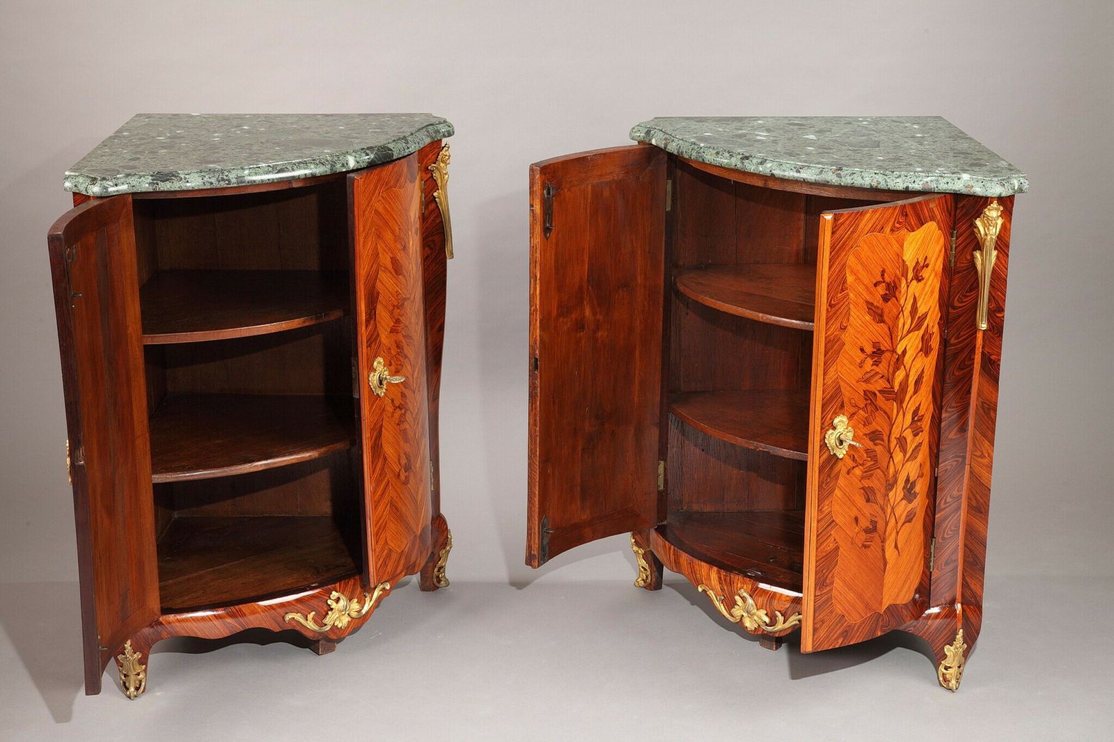 Pair Of Louis XV Corner Tables Stamped Jean Lapie, 18th Century photo buy