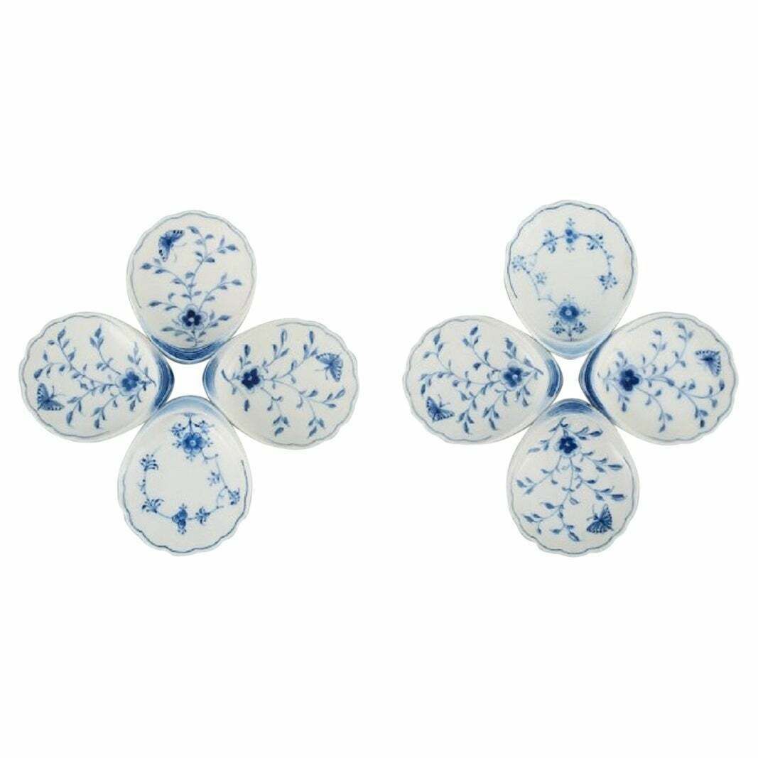 Bing And Grondahl Butterfly And Blue Fluted A Set Of Eight Small Bowls