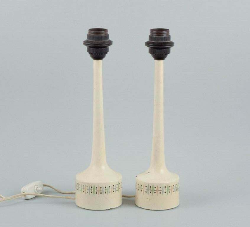 Hans Agne Jakobsson For Markaryd, A Pair Of Retro Wooden Table Lamps photo for sale