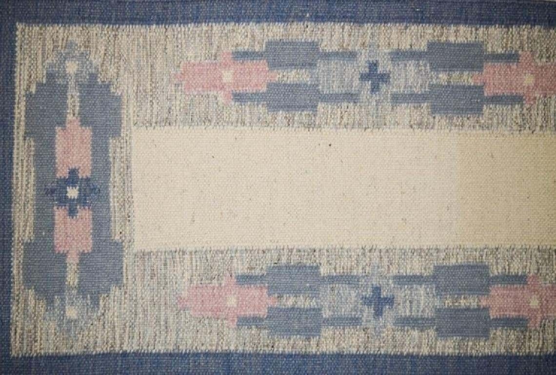 Swedish Rölakan Handwoven Wool Rug With Fringes, 1960s photo furniture