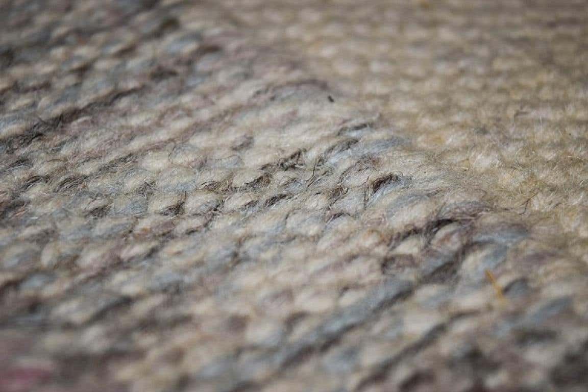 Swedish Rölakan Handwoven Wool Rug With Fringes, 1960s photo 339.0