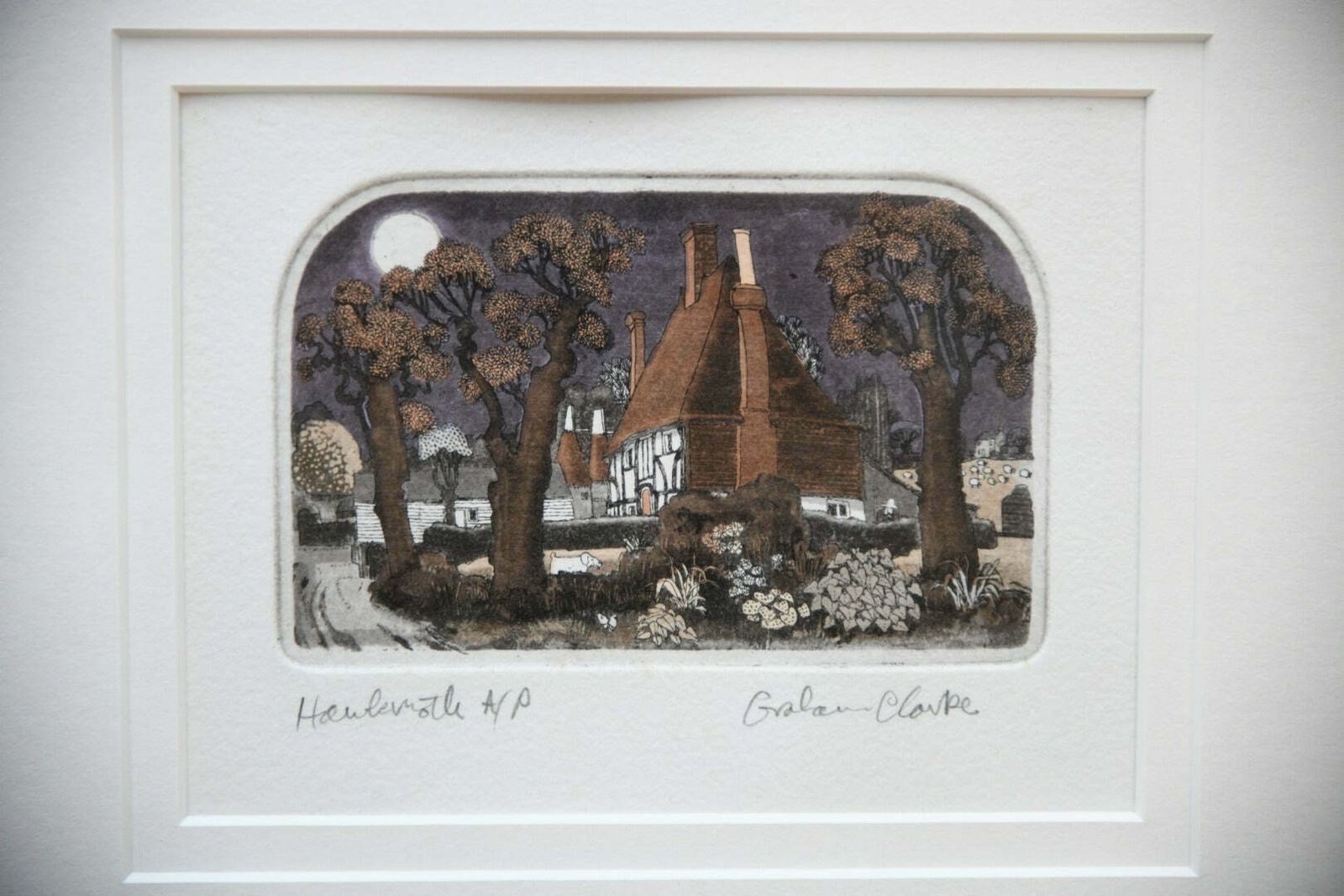 Graham Clarke Etchings Borage & Hawkermoth Artist Proof photo Art