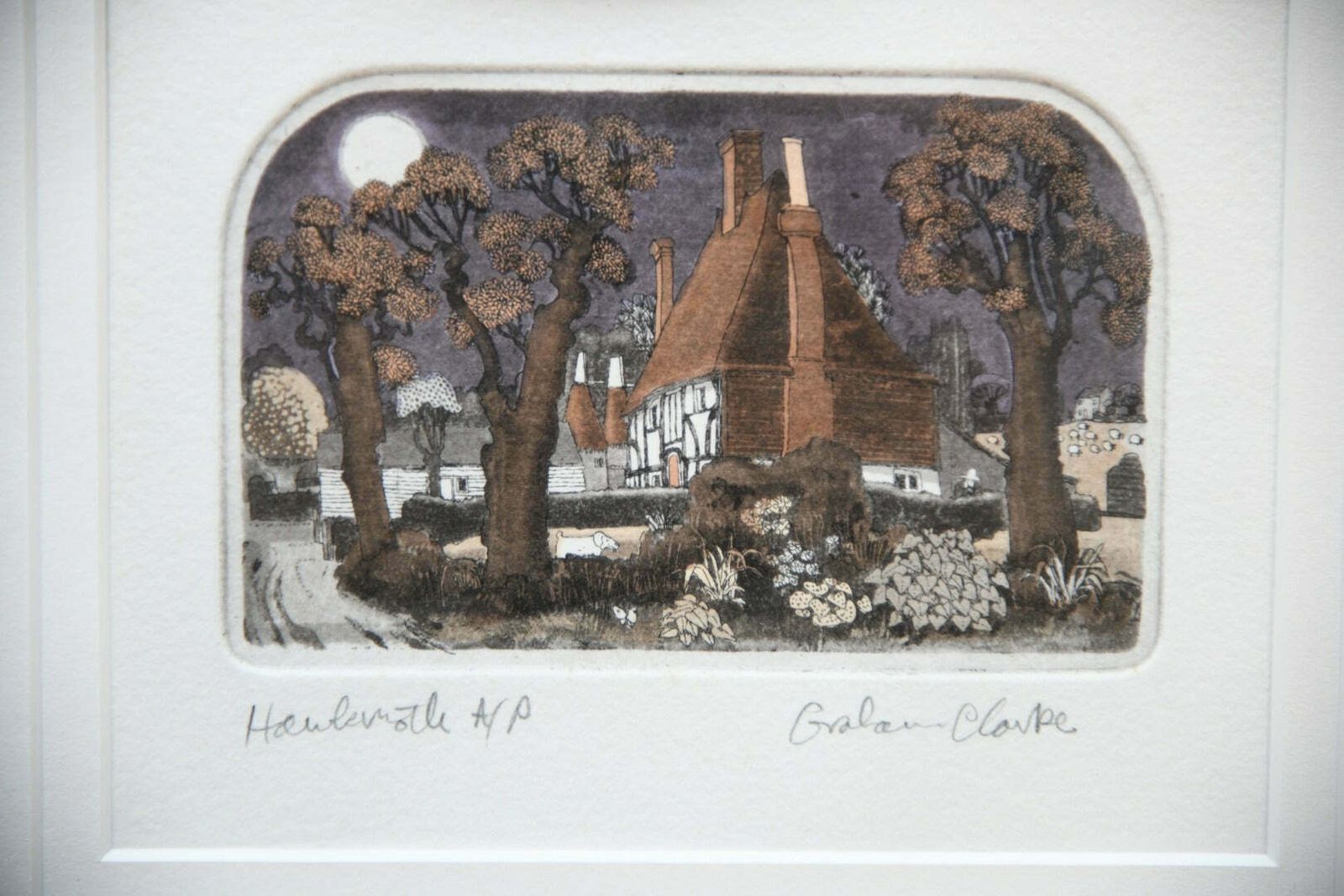 Graham Clarke Etchings Borage & Hawkermoth Artist Proof photo 350.0