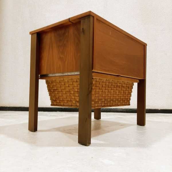 Sewing Cabinet With Reed Basket By Horn Collection, West Germany 1950s photo furniture