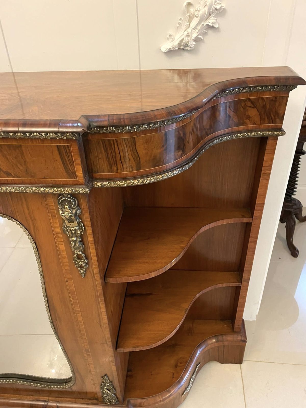 Furniture Fine Quality Antique Burr Walnut And Ormolu Credenza/Sideboard photo