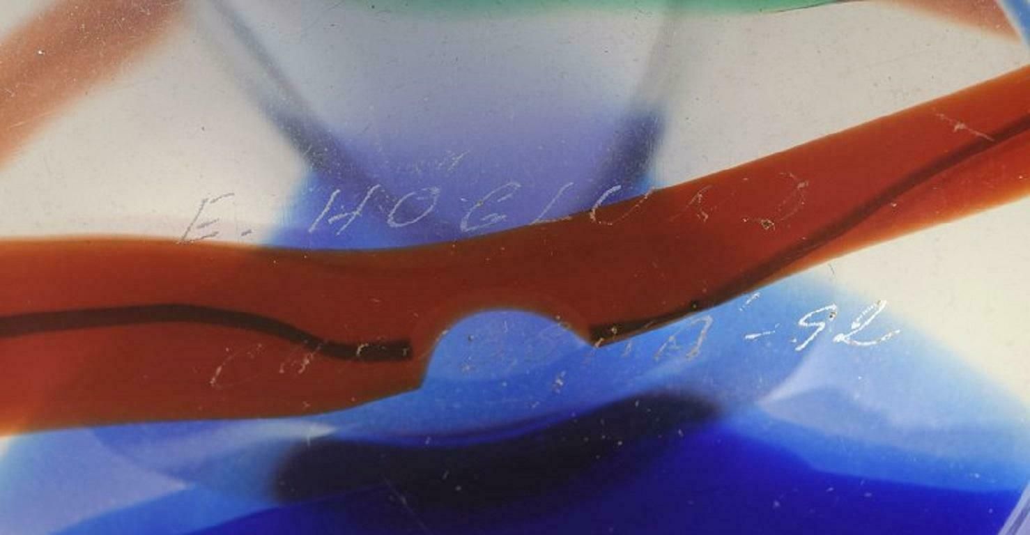 Erik Höglund For Kosta Boda, Unique "Chribska" Vase In Art Glass photo vintage