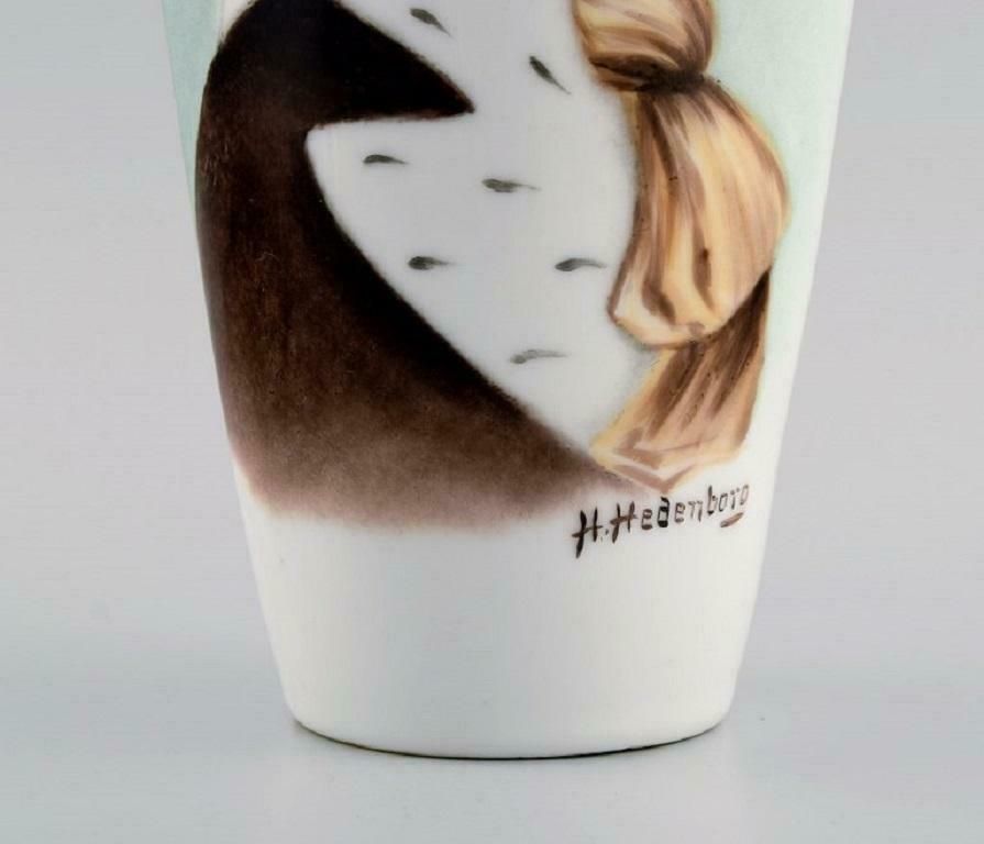 H. Hedenborg For Rosenthal Antique Vase In Porcelain With Female Portrait photo for sale