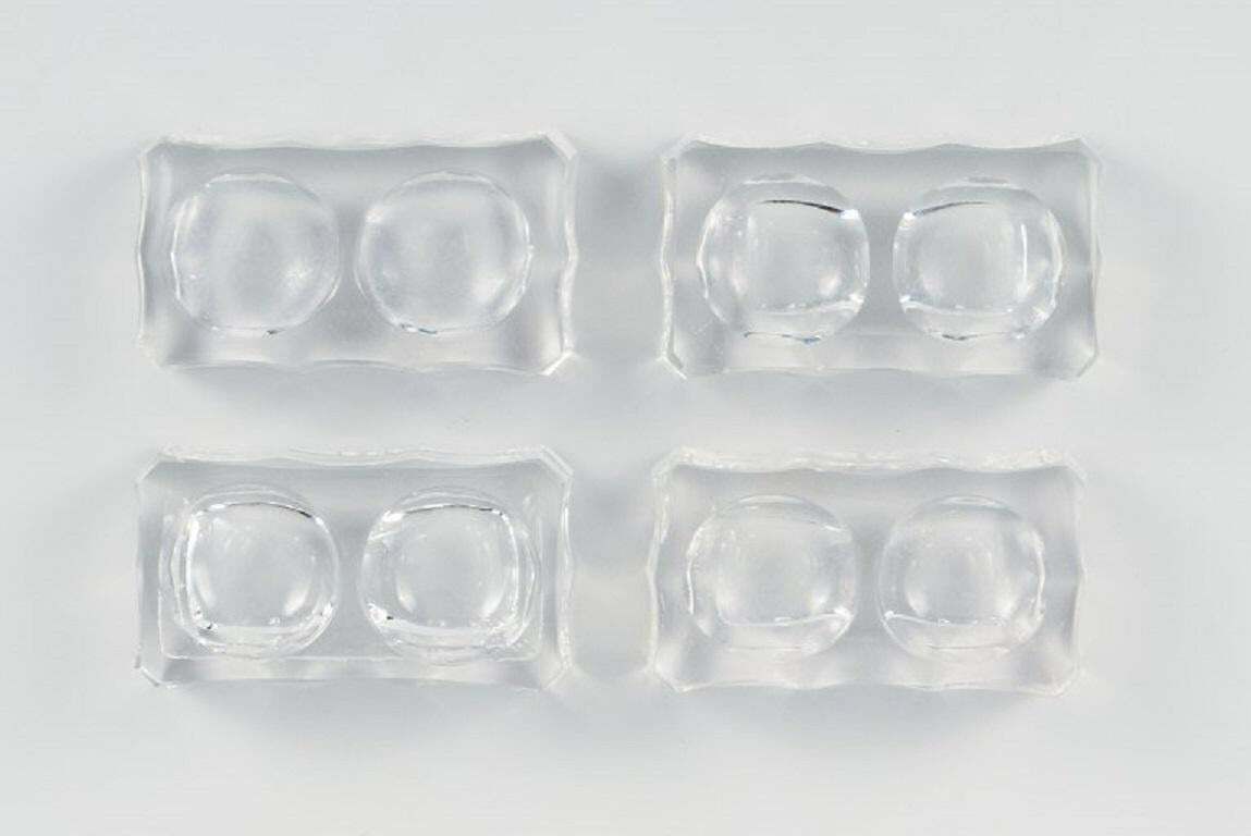 Baccarat, France, Four Art Deco Double Salt Cellars, Faceted Crystal Glass photo furniture
