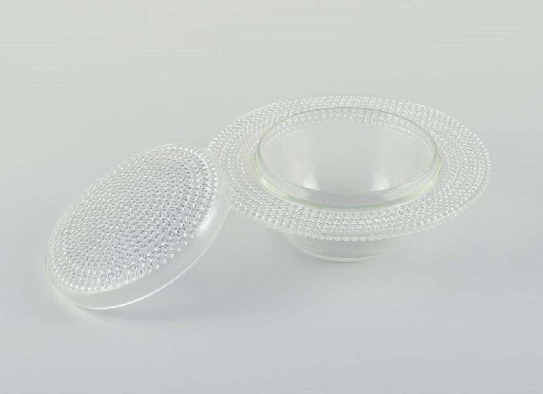 Early René Lalique Nippon 4 Cover Bowl In Art Glass With Inlaid Air Pearls photo Home Decor