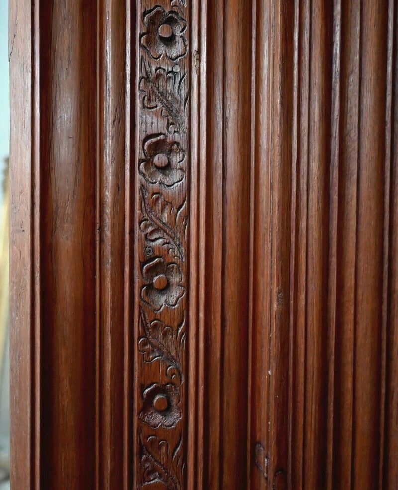 Rare Indian Teak Doors, Louis XIV Style, Pondichery, 19th Century photo 6664.1