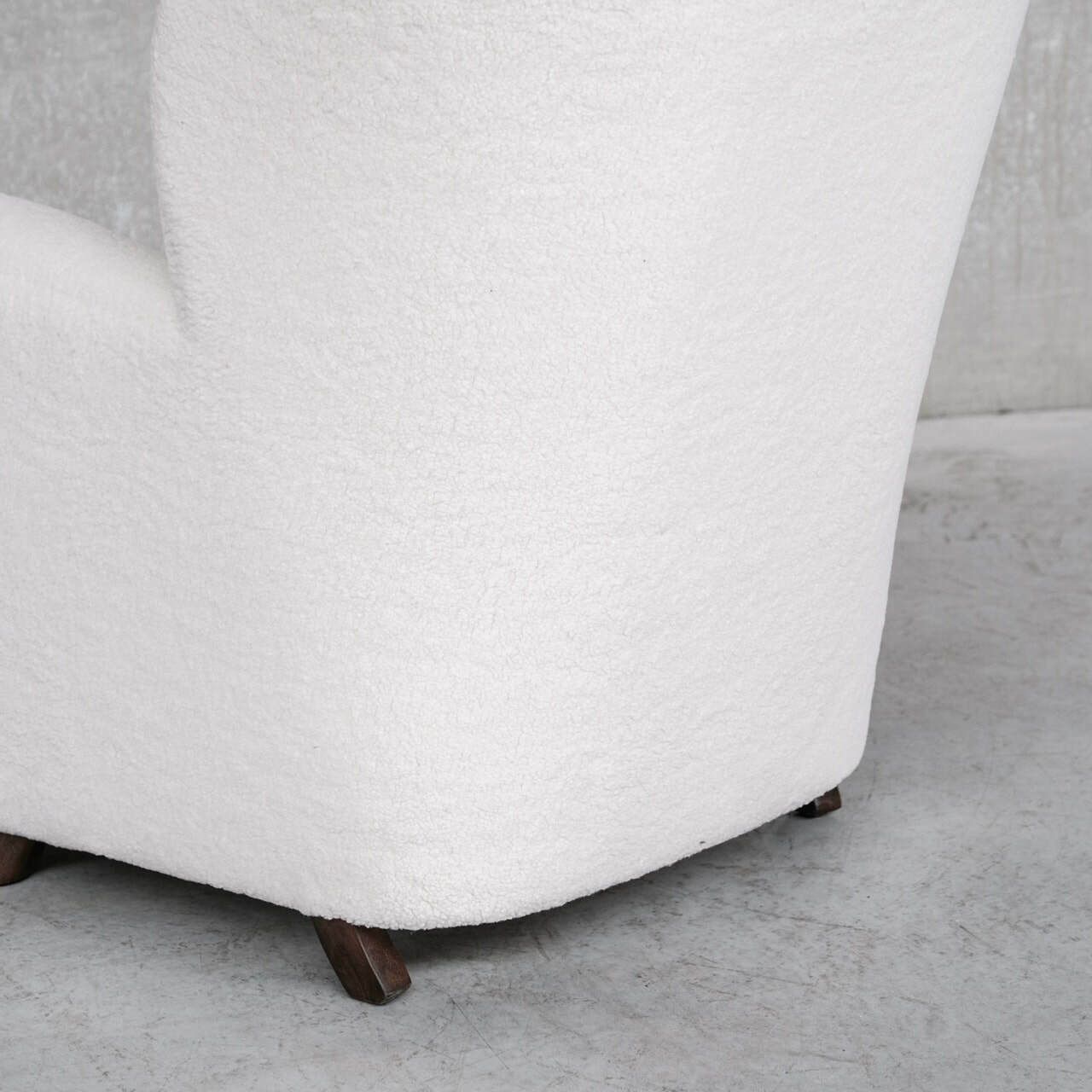 Pair Of White Boucle Danish Mid Century Armchairs photo 3950.0