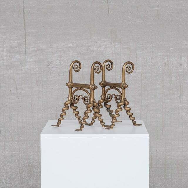 Brass Aesthetic Antique Fire Dogs