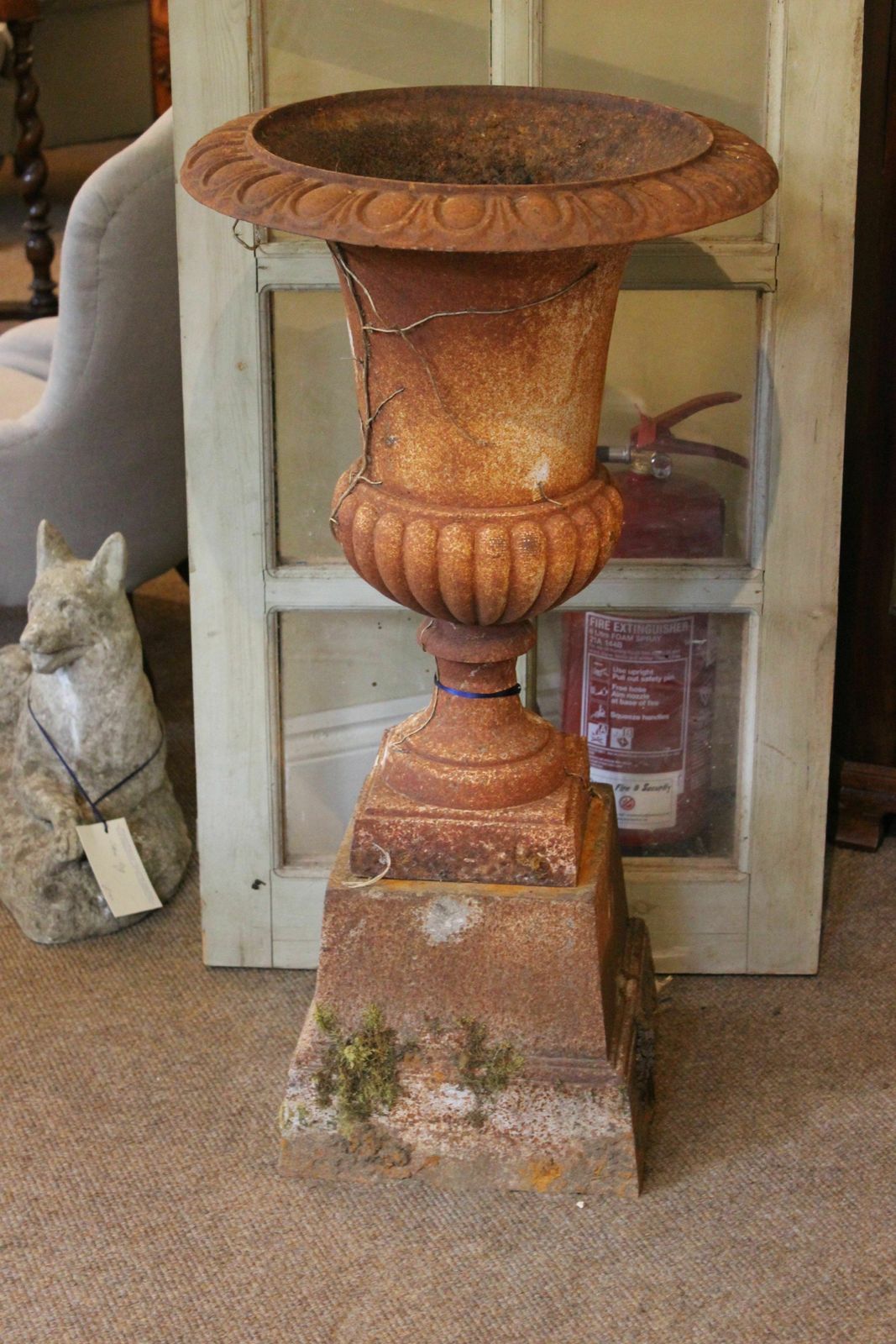 Pair Of Edwardian Cast Iron Urns On Stands photo furniture