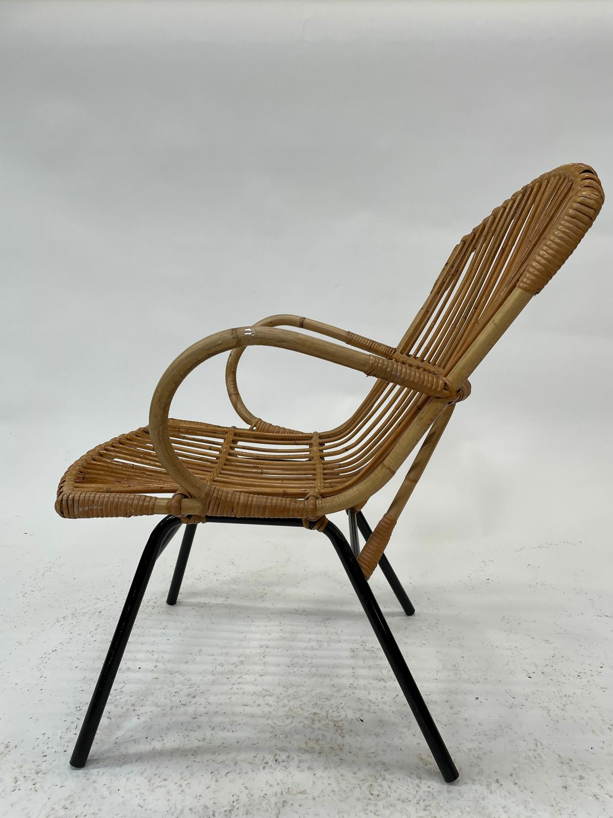 photo for sale Rattan Armchair By Dirk Van Sliedregt Rohe Noordwolde 1960 In The Netherlands
