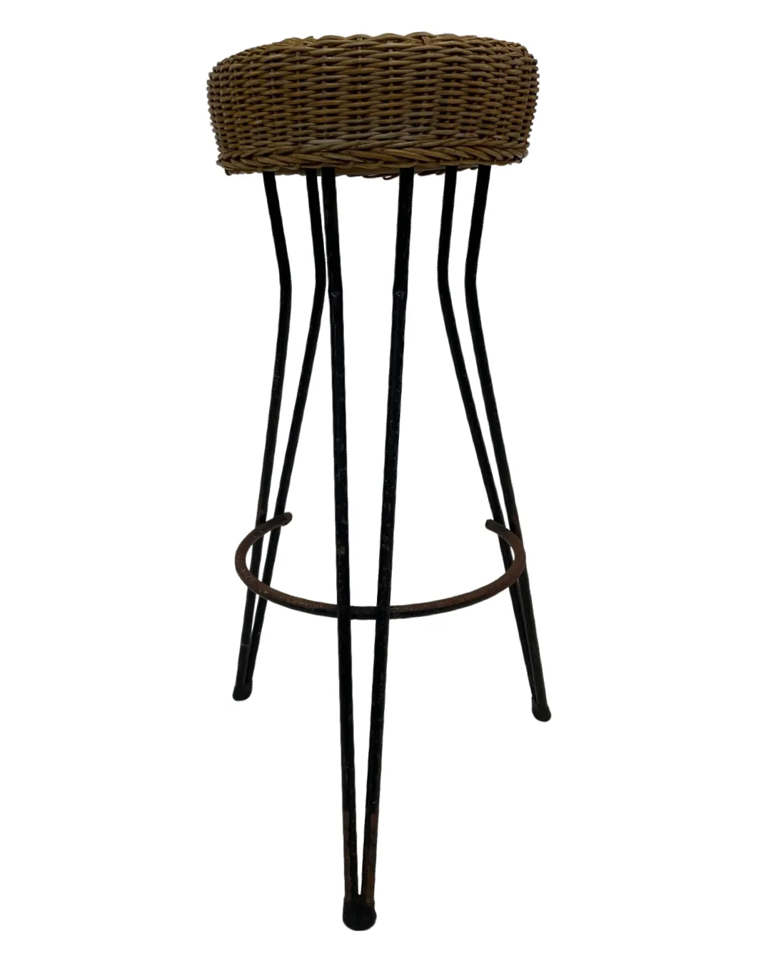 Vintage Stool Rattan Rohe Noordwolde Netherlands 1960s Design photo Furniture