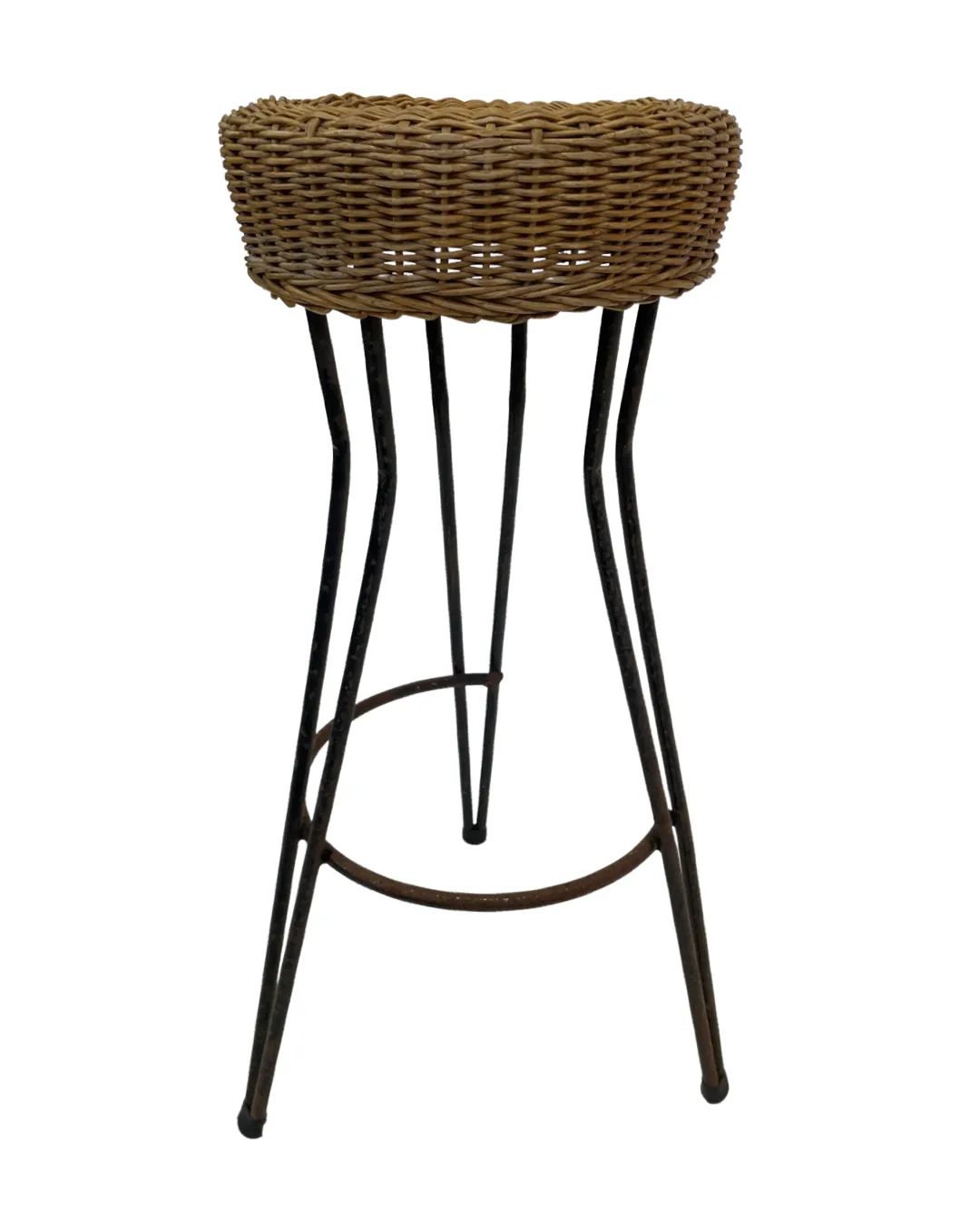 Vintage Stool Rattan Rohe Noordwolde Netherlands 1960s Design photo vintage