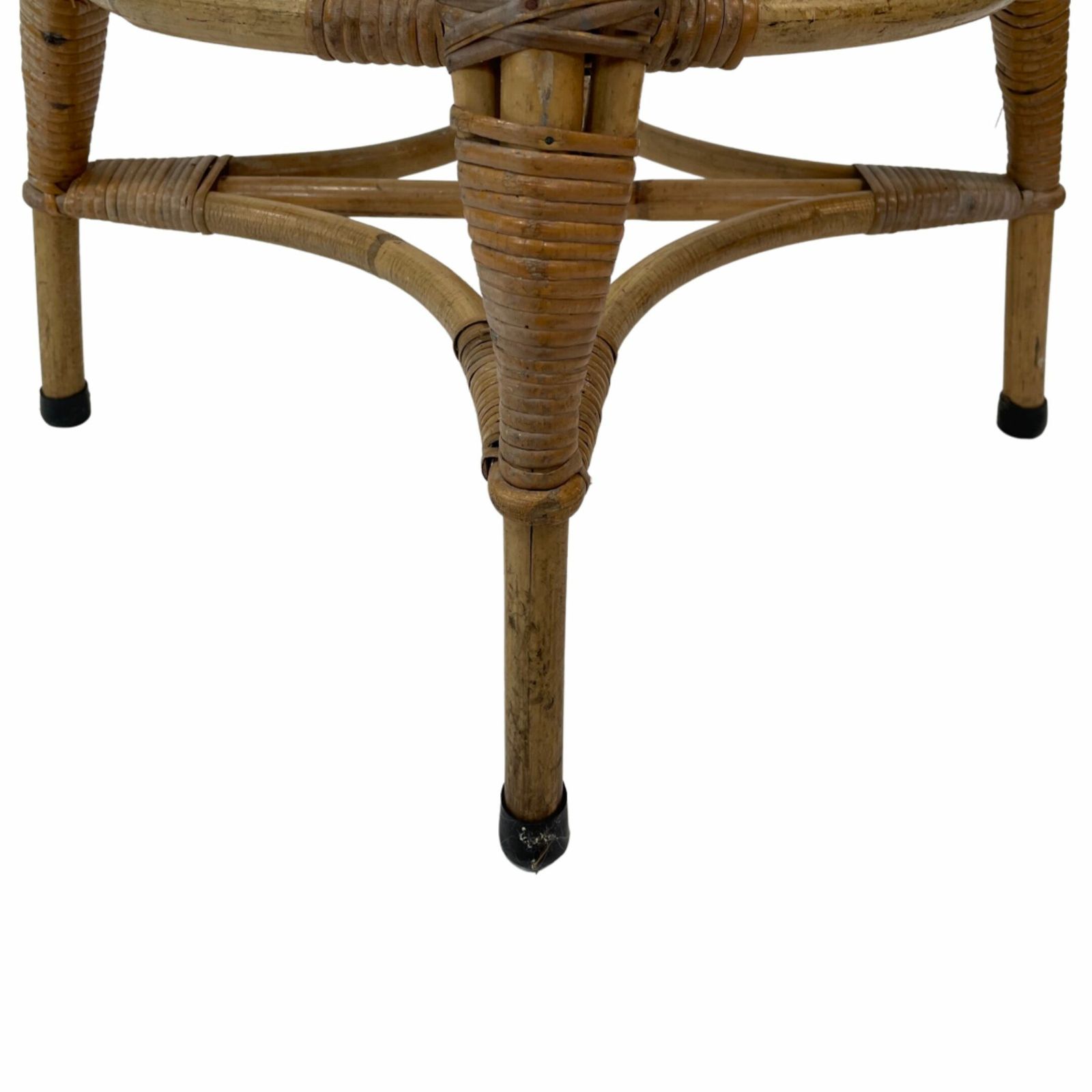 Vintage Rattan Stool From The 60s photo vintage