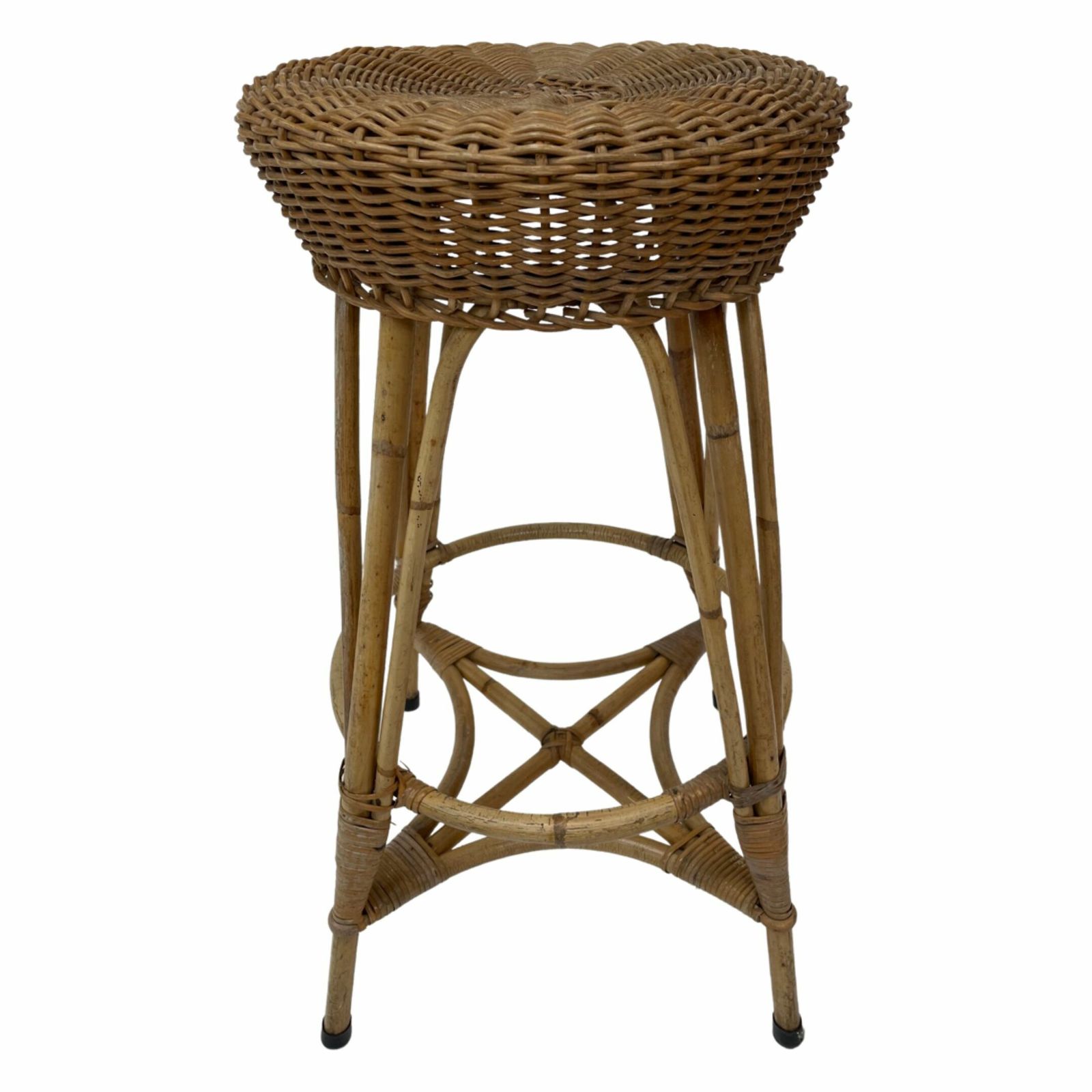 photo furniture Vintage Rattan Stool From The 60s