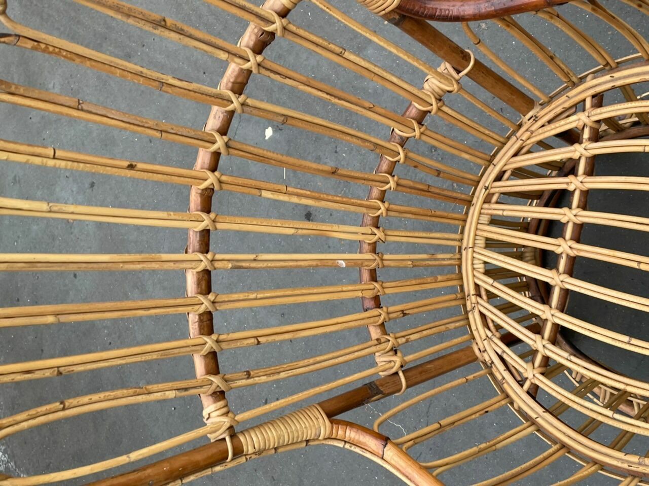Set Of Two Mid Century Rattan Armchairs By Bonacina 1950 Design photo for sale