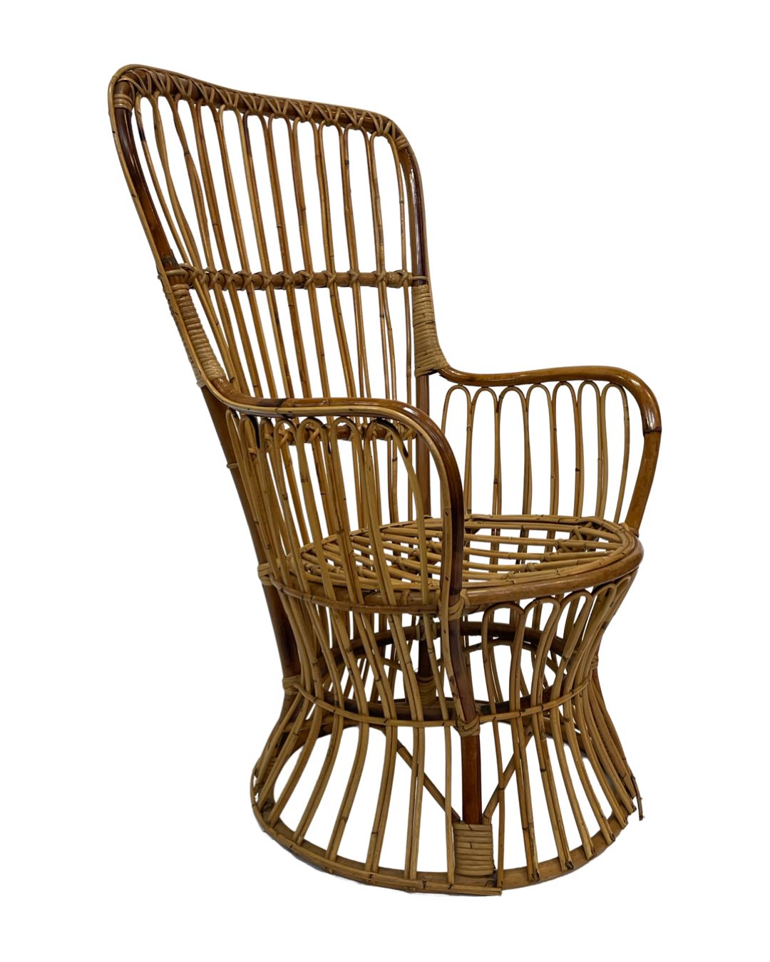 Set Of Two Mid Century Rattan Armchairs By Bonacina 1950 Design photo vinterior