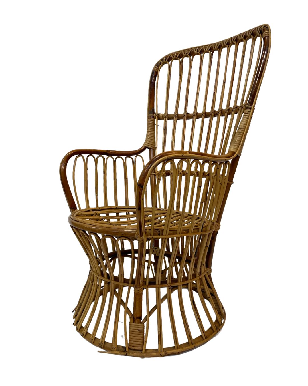 Furniture Set Of Two Mid Century Rattan Armchairs By Bonacina 1950 Design photo