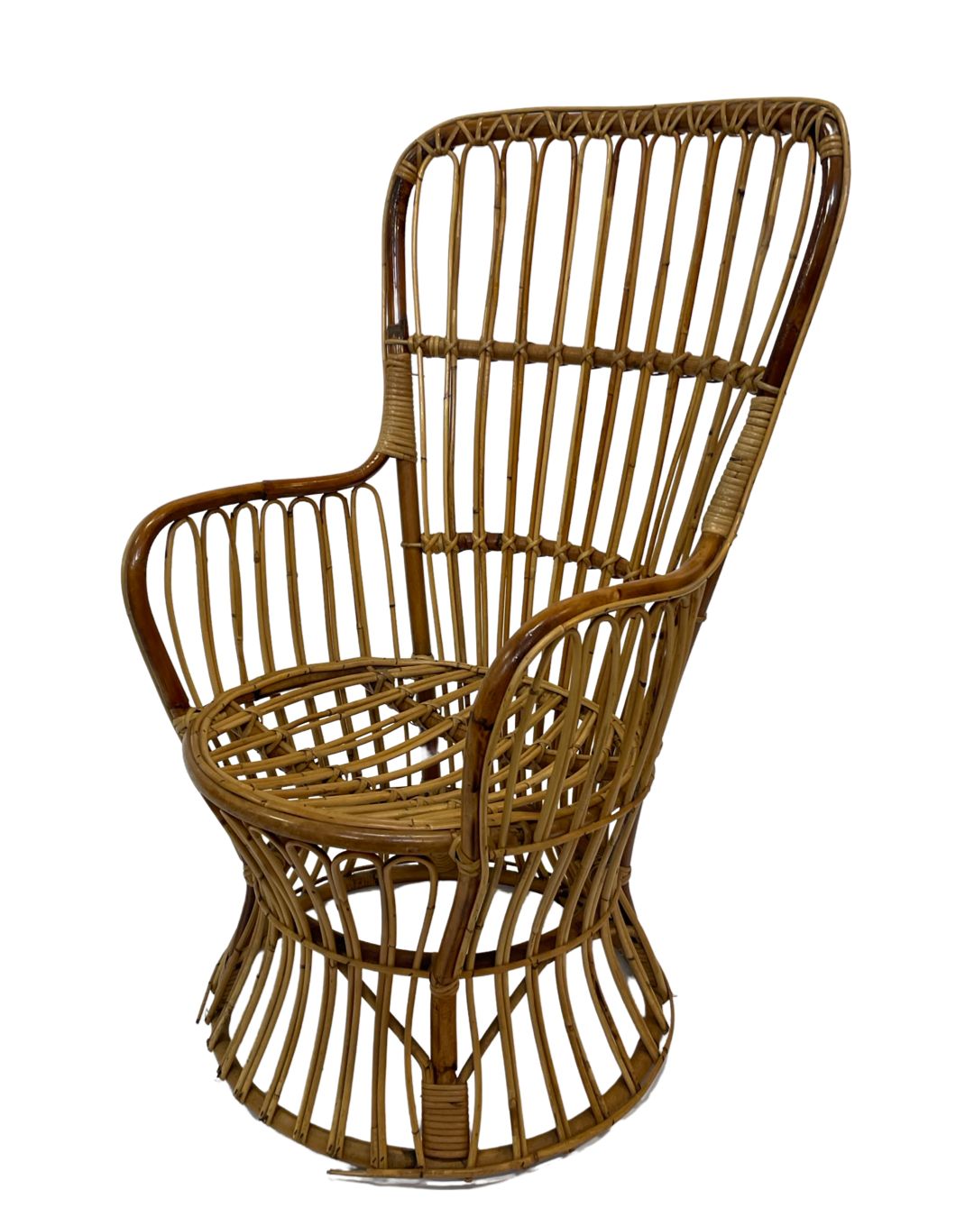 864.24 Set Of Two Mid Century Rattan Armchairs By Bonacina 1950 Design photo