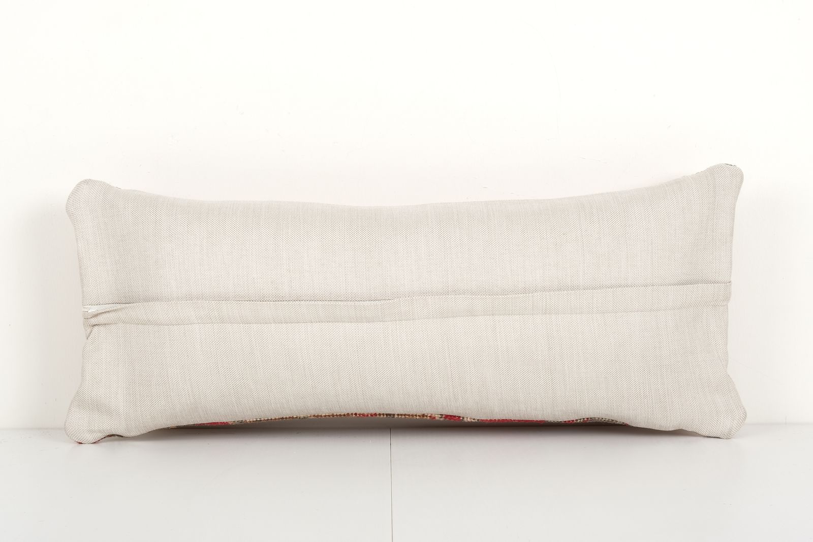 Pillow Case Fashioned From A Vintage Turkish Wool Cover, Mid 20th Century Anatolian Carpet 10'' X 26'' photo for sale