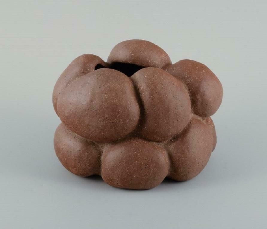 Christina Muff Danish Contemporary Ceramicist Golden Brown Stoneware Vessel
