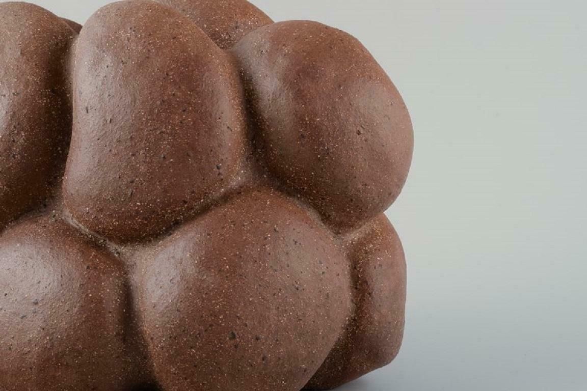 Christina Muff Danish Contemporary Ceramicist Golden Brown Stoneware Vessel photo vinterior