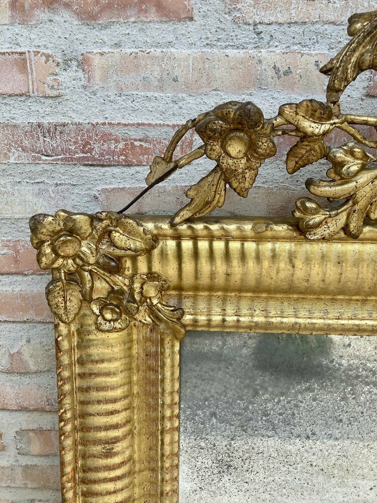 photo furniture Antique French Louis XVI Gold Leaf Mirror, 1890s