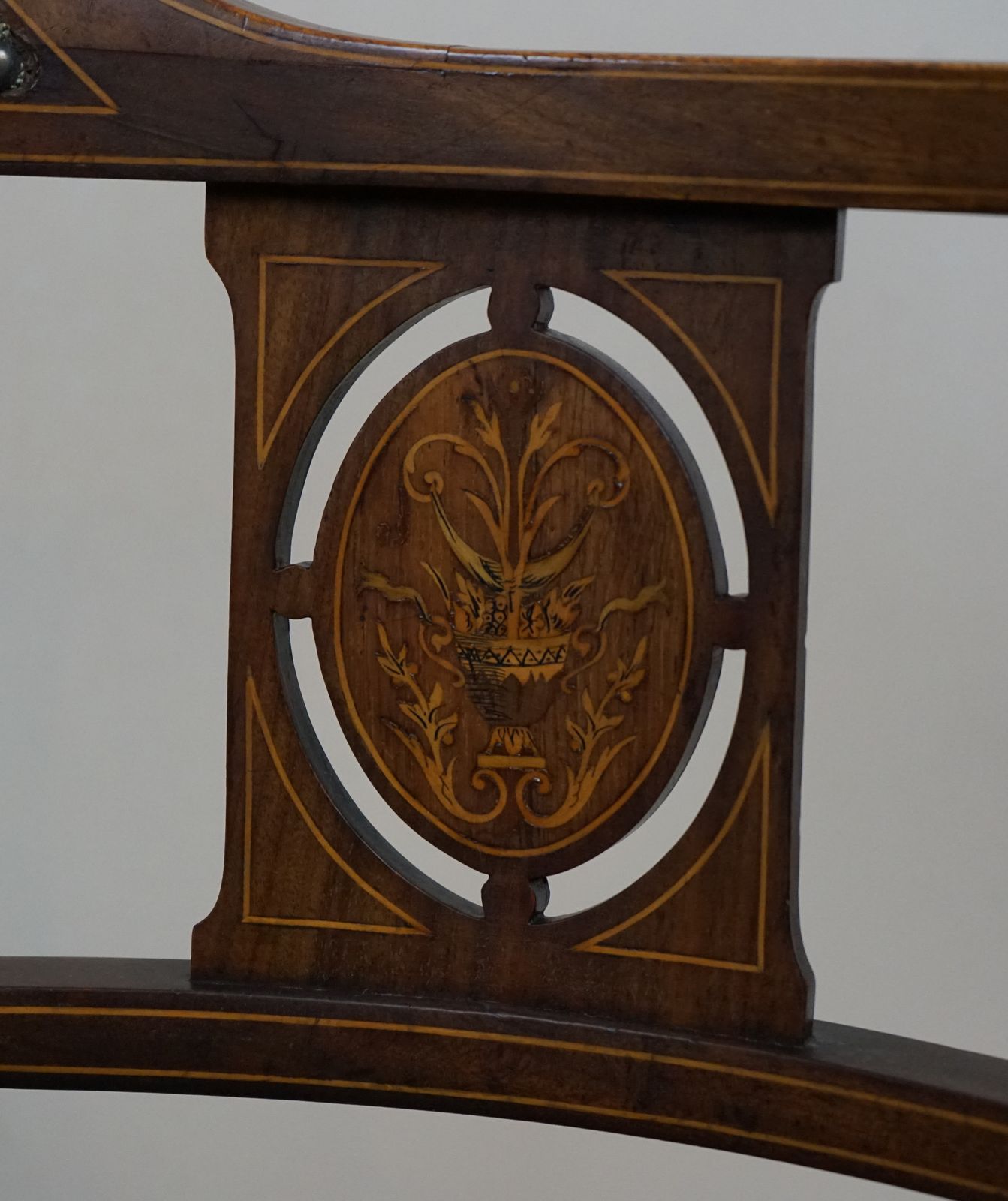 photo buy Beautiful Edwardian Mahogany And Inlaid Tub Back Chair.