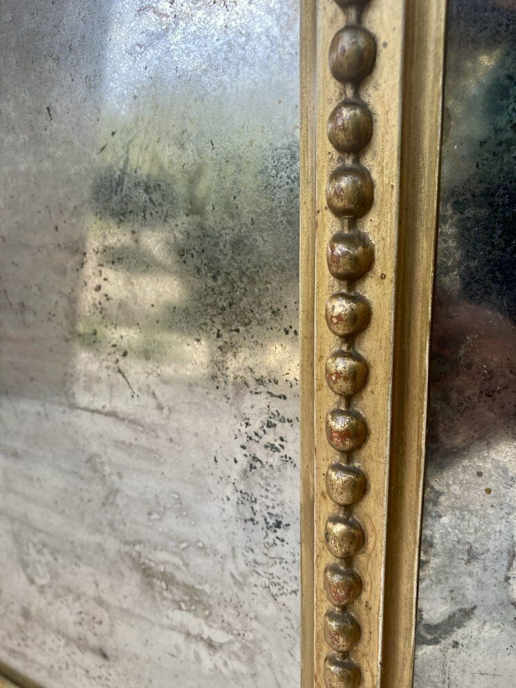 Antique French Louis XVI Gold Leaf Beveled Mirror, 1890 photo vintage