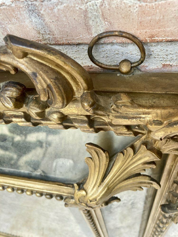 Home Decor Antique French Louis XVI Gold Leaf Beveled Mirror, 1890 photo