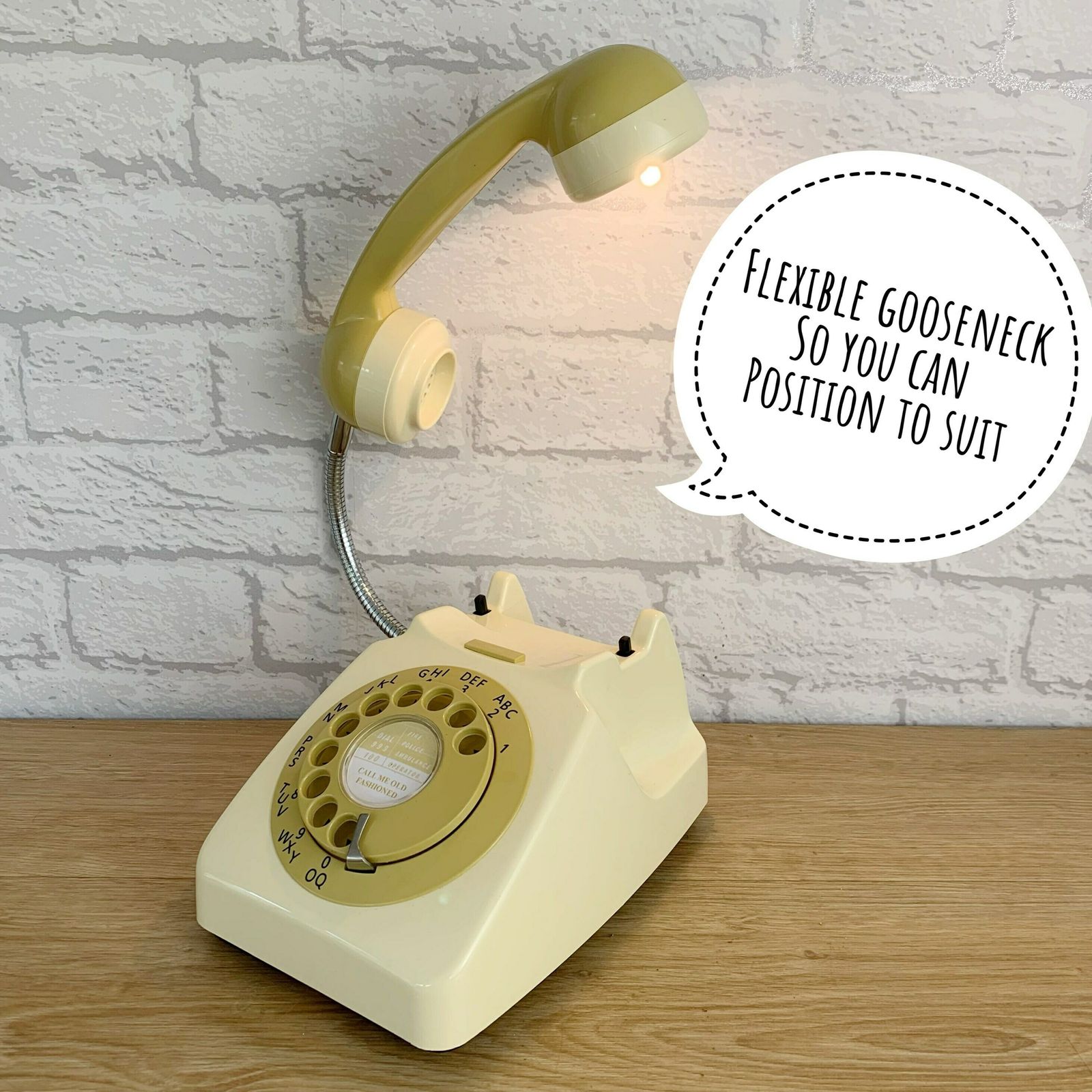 Retro Telephone Lamp Cream / Mustard photo for sale