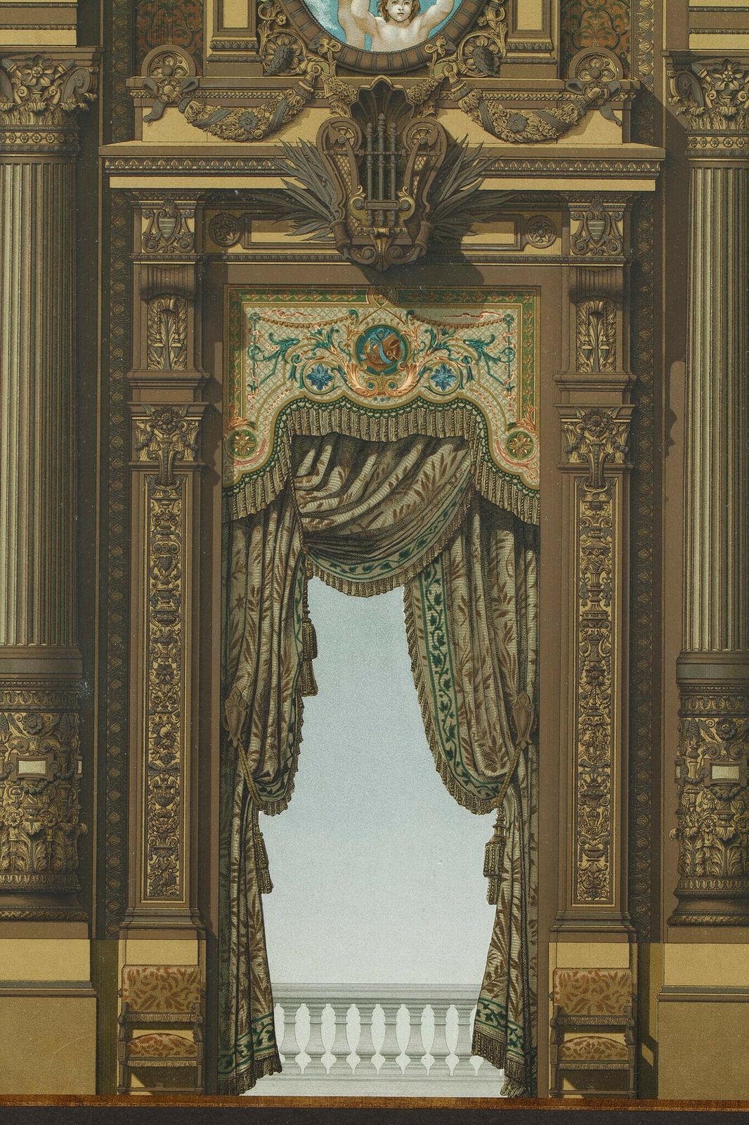 photo furniture Chromolithographs "Grand Foyer De L'opéra De Paris", In "Le Nouvel Opera De Paris" 19th Century