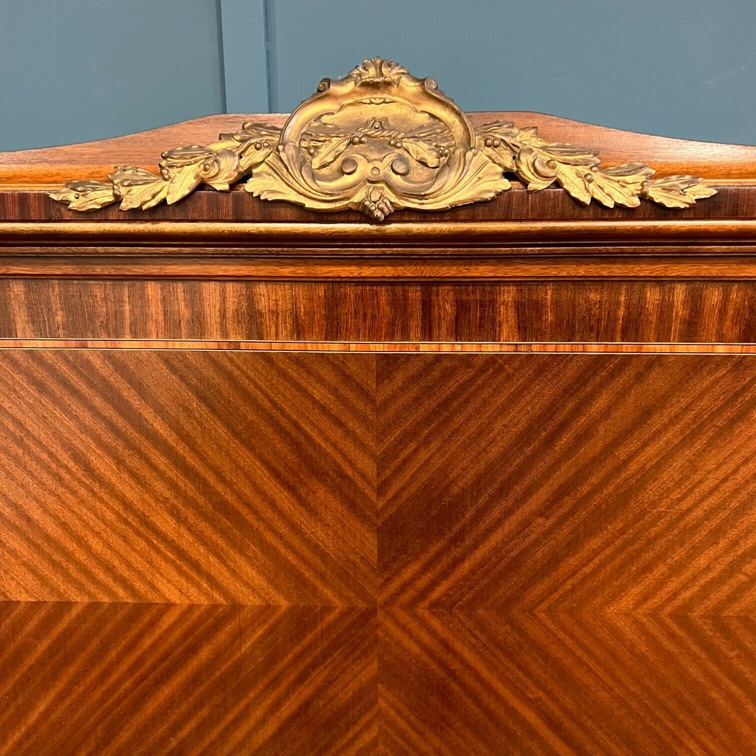Double 4'6"   French Antique Empire Style Walnut Bed photo Furniture