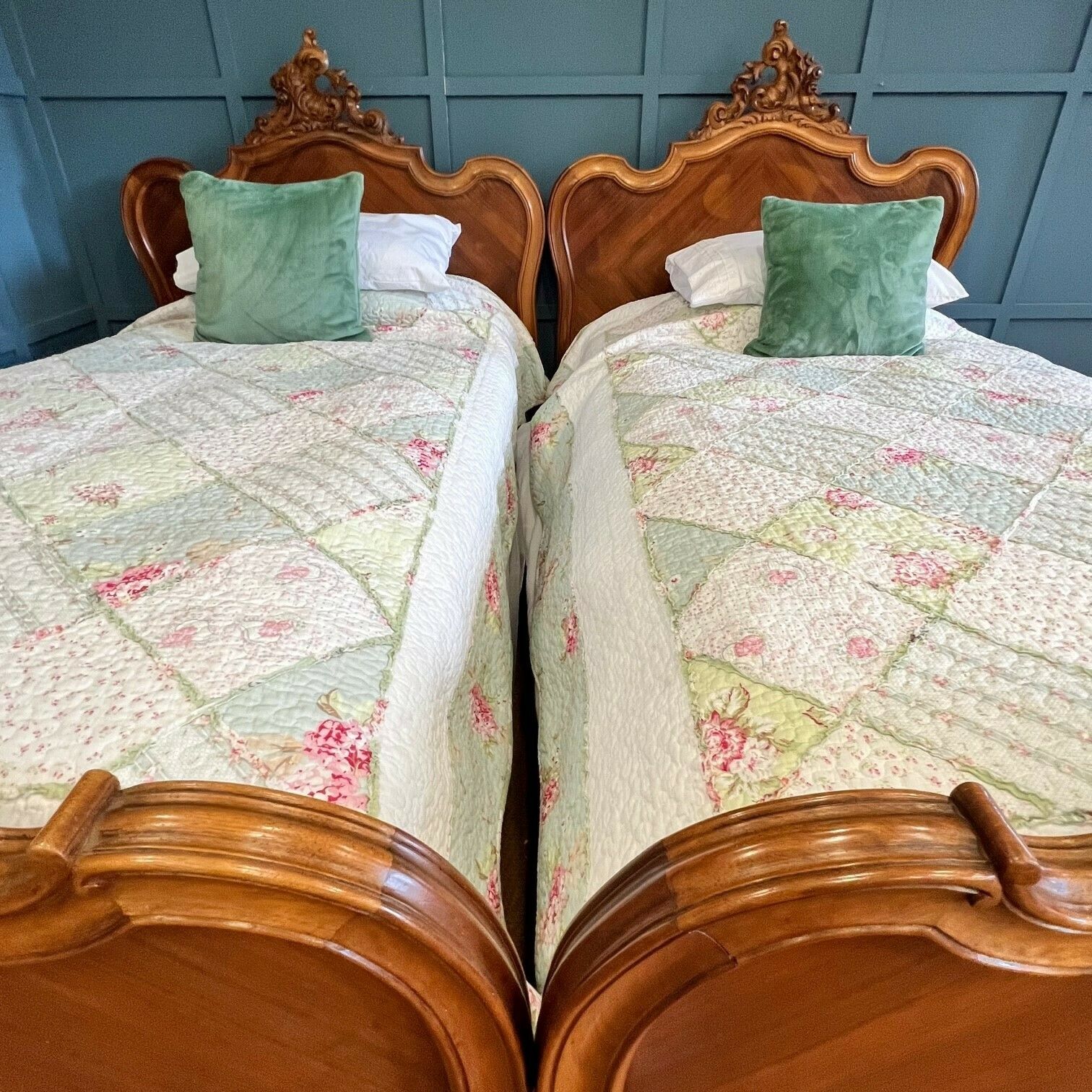 Singles 3ft  French Walnut Louis XV Single Beds photo for sale